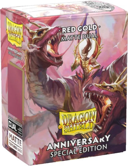 Dragon Shields: (100) Matte Dual - Pomegranate / Gold
